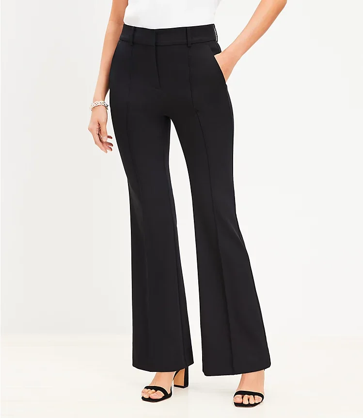 Pintucked Sutton Flare Pants