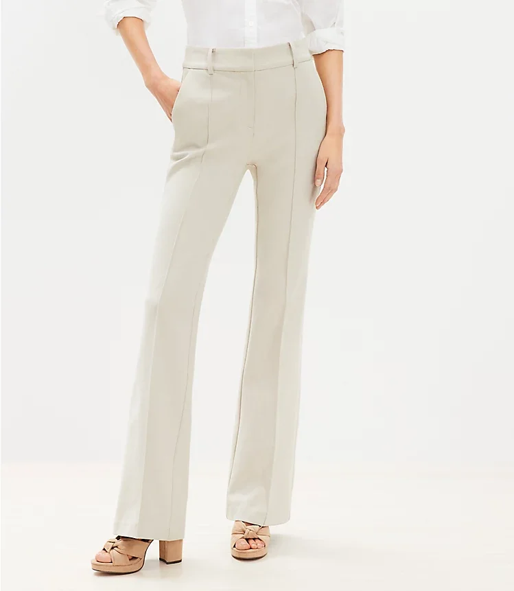 Pintucked Sutton Flare Pants in Texture