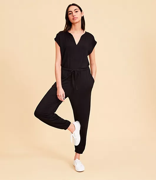 Lou & Grey Signaturesoft Split Neck Jumpsuit