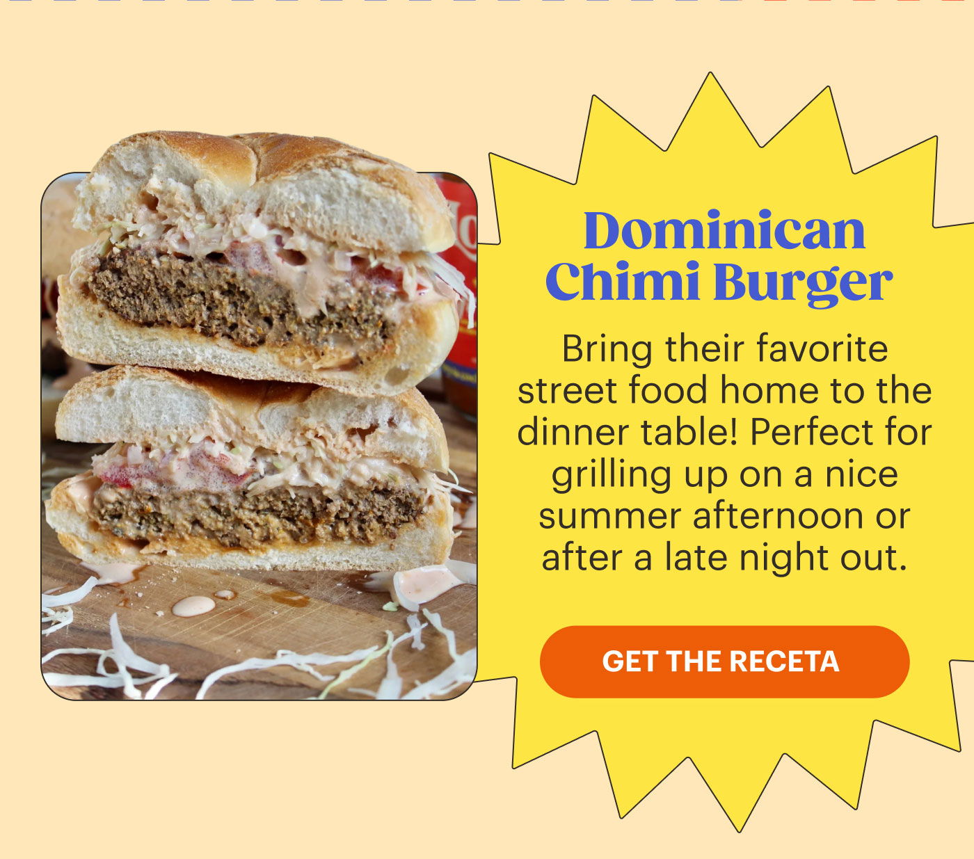 Dominican Chimi Burger GET THE RECETA