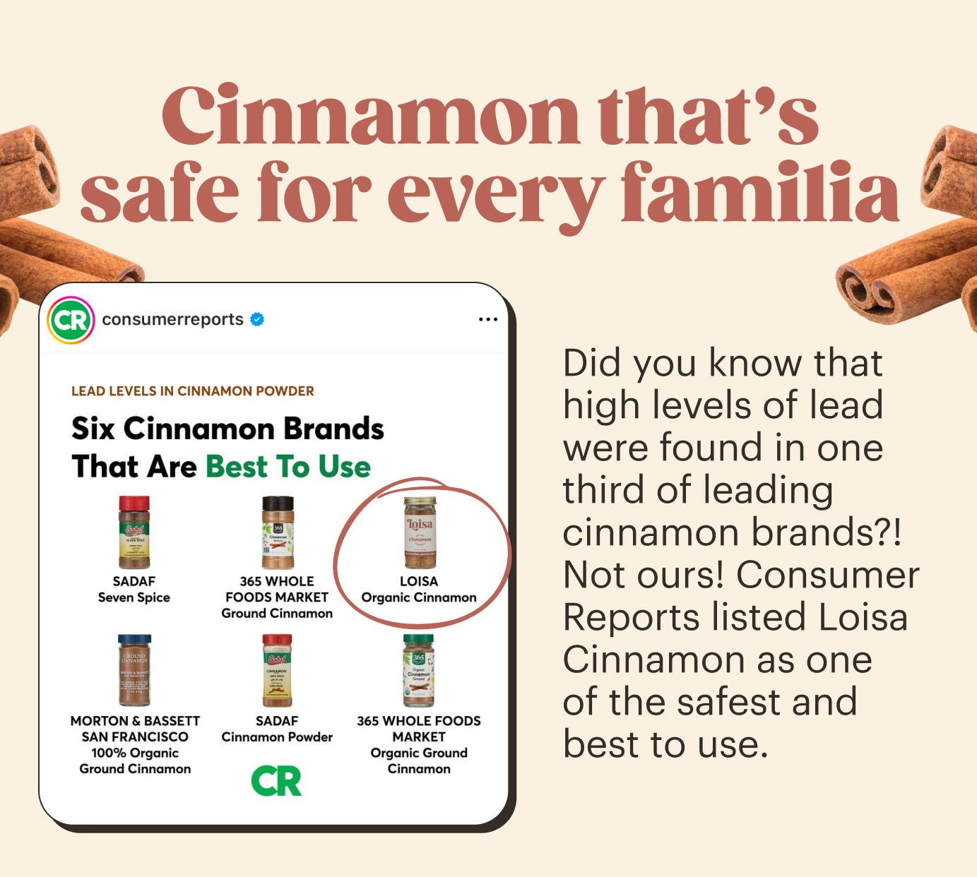 Cinnamon that's safe for every familia.