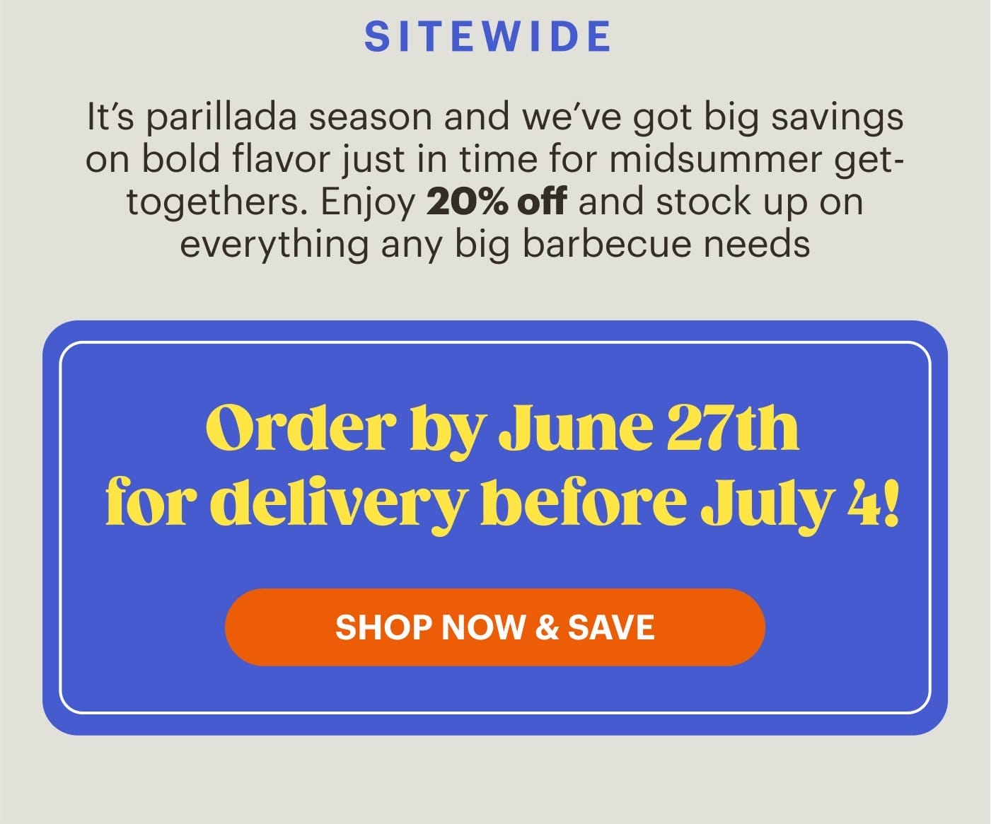 Order by June 27th for delivery before July 4! SHOP & SAVE