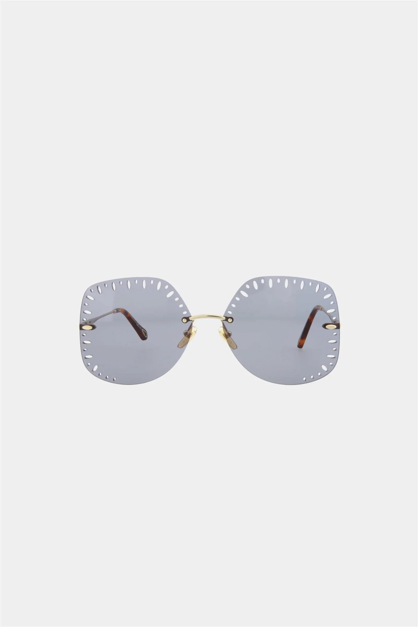 Image of Gold YSE Square-Frame Metal Sunglasses