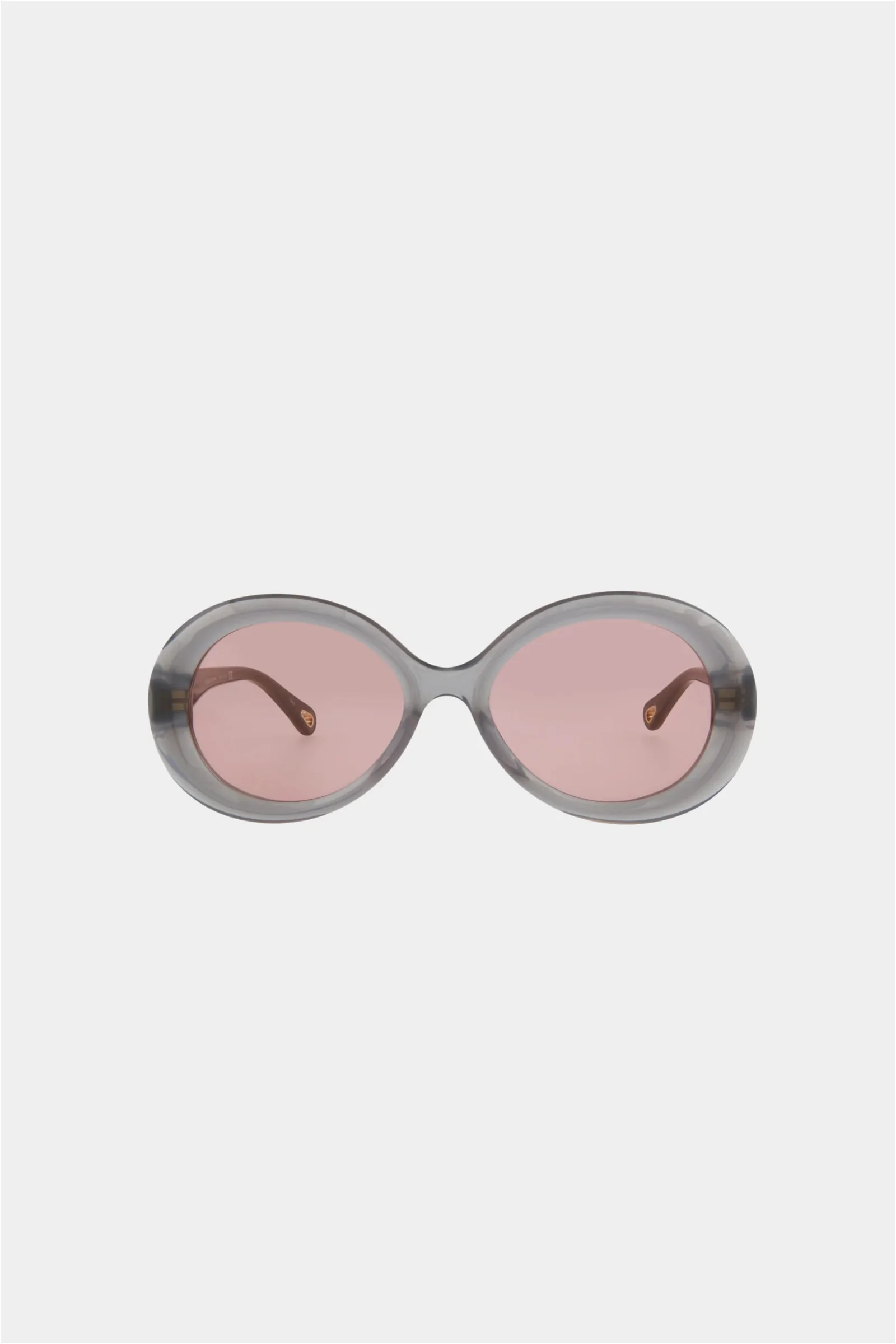 Image of Gray Round-Bio Acetate Frame Sunglasses