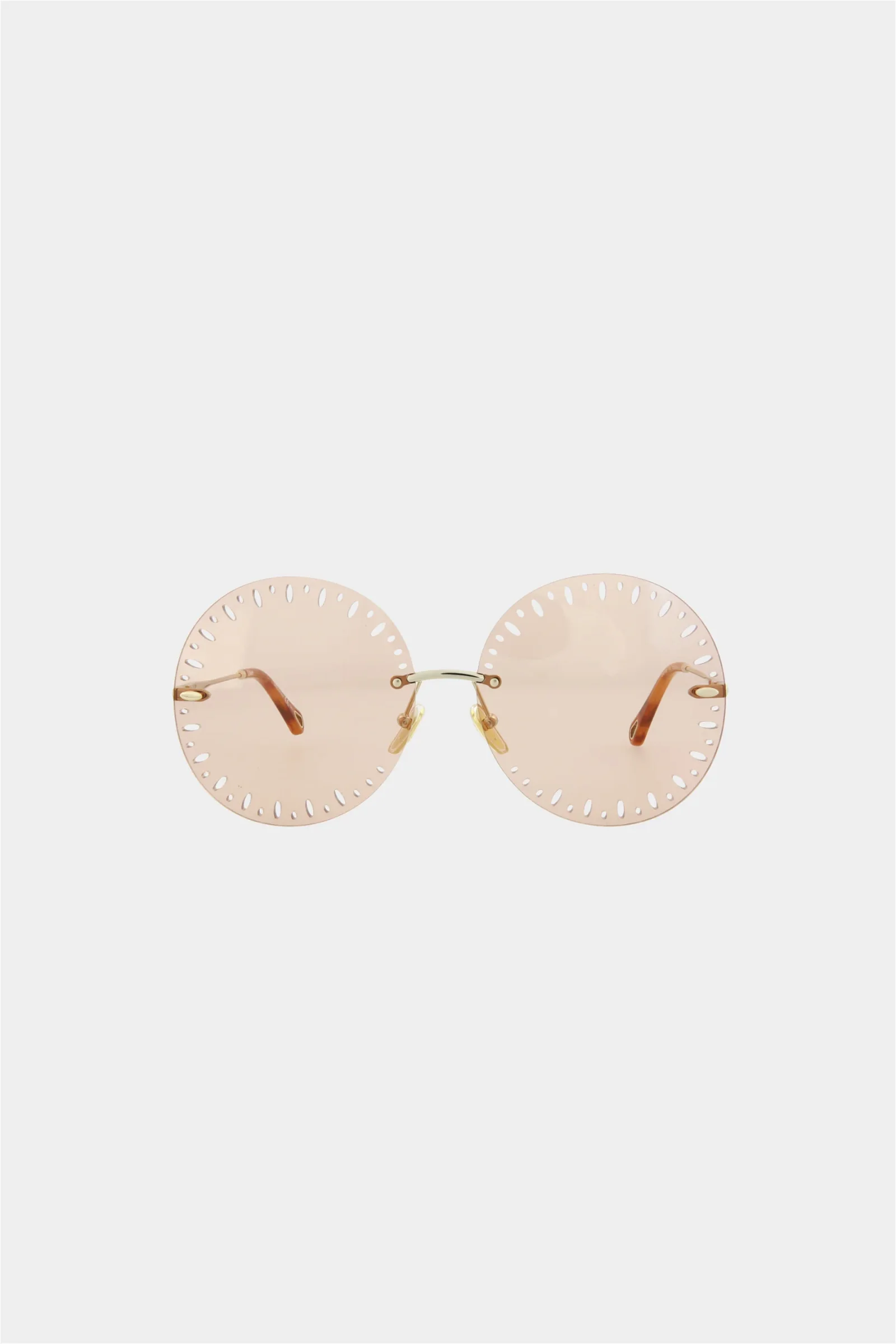 Image of Gold YSE Round-Frame Metal Sunglasses