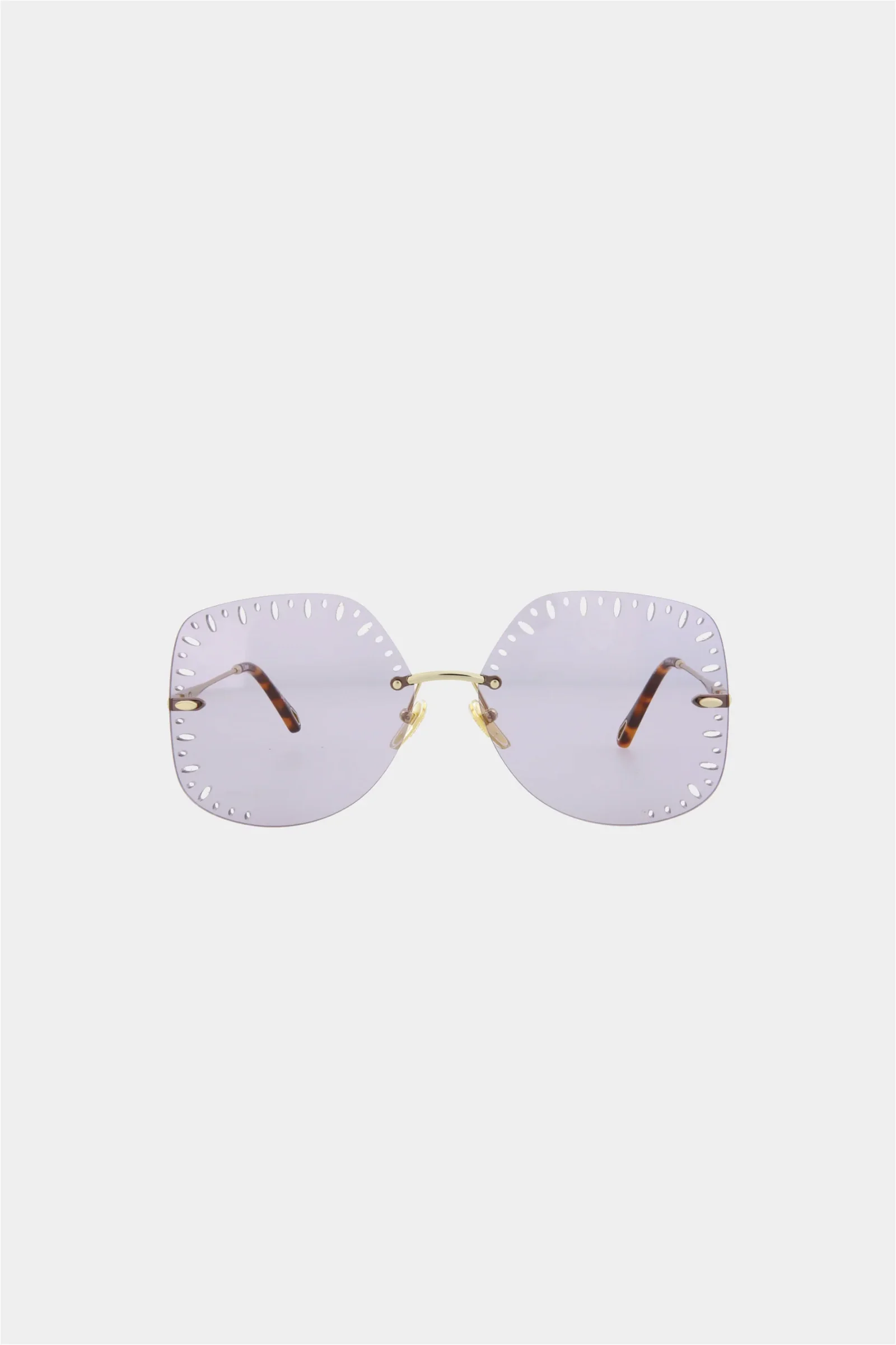 Image of Gold YSE Square-Frame Metal Sunglasses