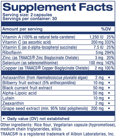 Eyehealthessentials label