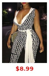 LW Geometric Print Bandage Design Jumpsuit