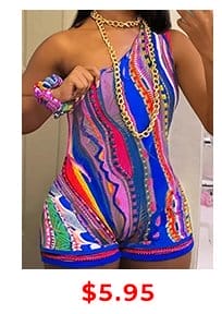 LW Plus Size Asymmetrical Striped Romper