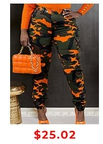 LW Plus Size Camo Print Side Pocket Cargo Pants