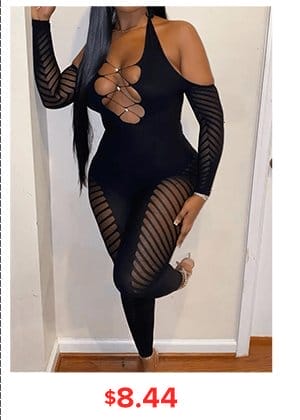 LW SXY Plus Size See Through Skinny Jumpsuit