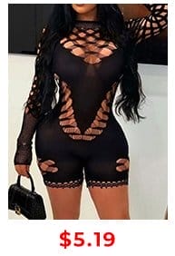 LW SXY Plus Size Piereced See Through Romper