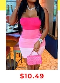 LW Off The Shoulder Color Block Patchwork Wrapped Bodycon Dress