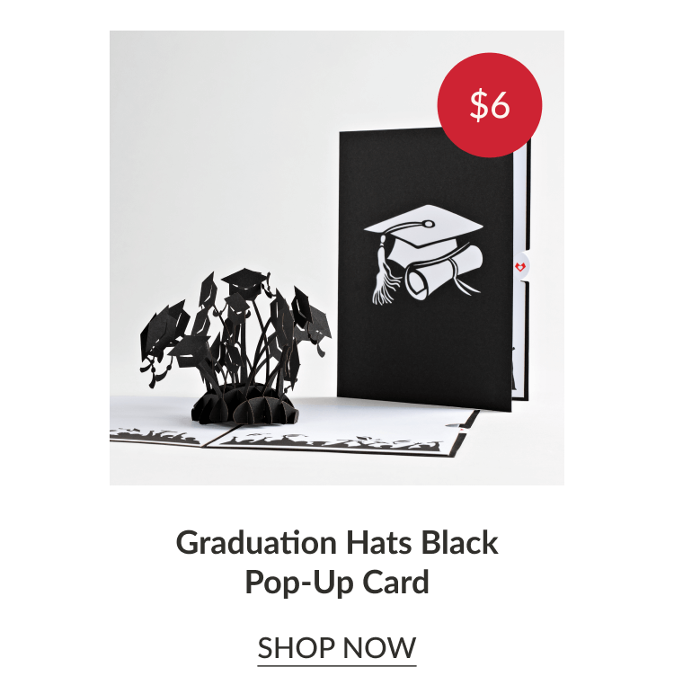 Graduation Hats Black Pop-Up Card | SHOP NOW