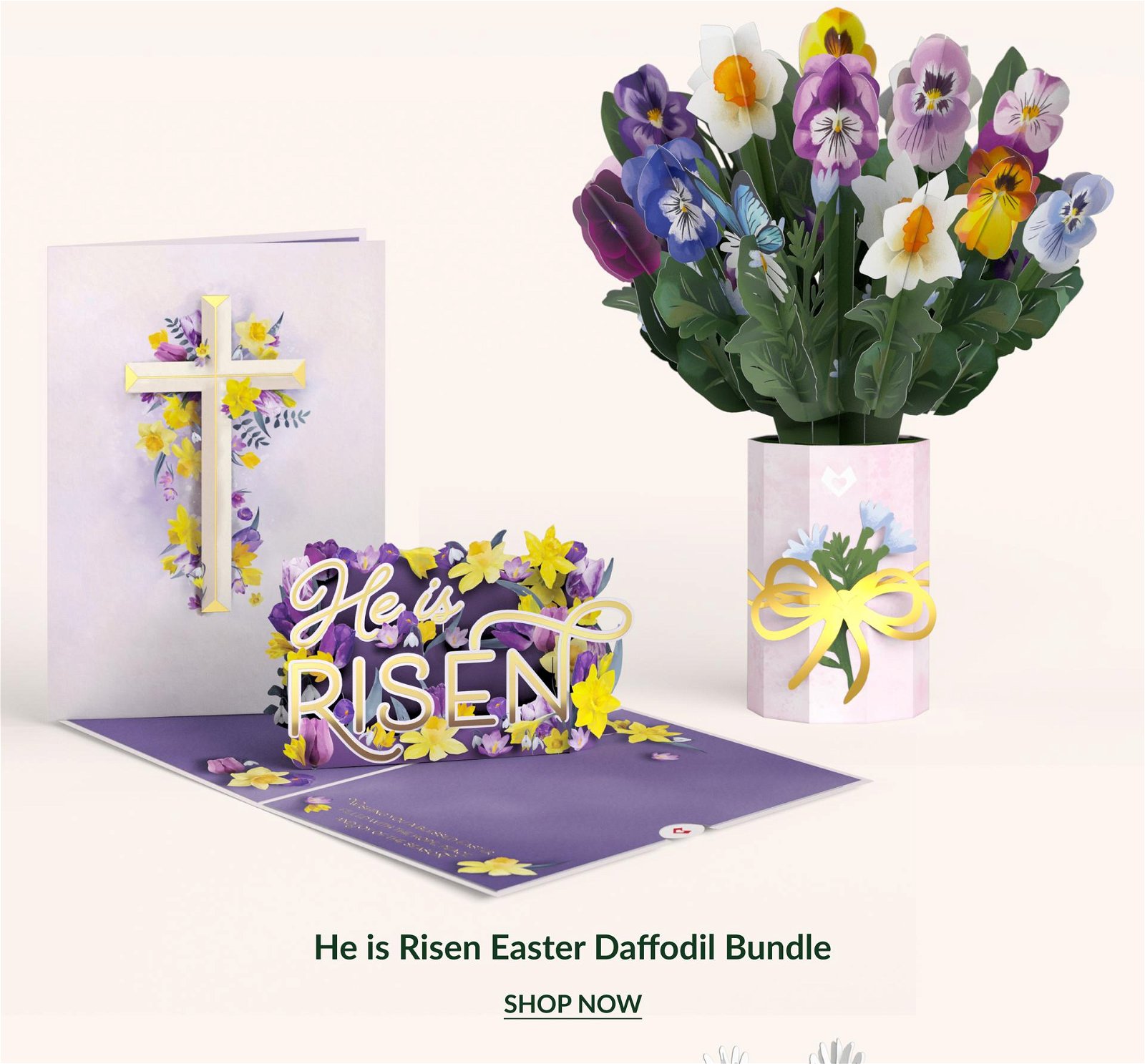 He is Risen Easter Daffodil Bundle