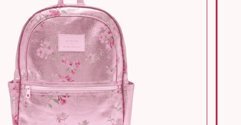 STATE X LoveShackFancy Kane Pink Metallic Travel Backpack