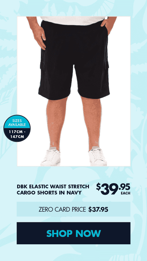 DBK Elastic Waist Stretch Cargo Shorts In Navy