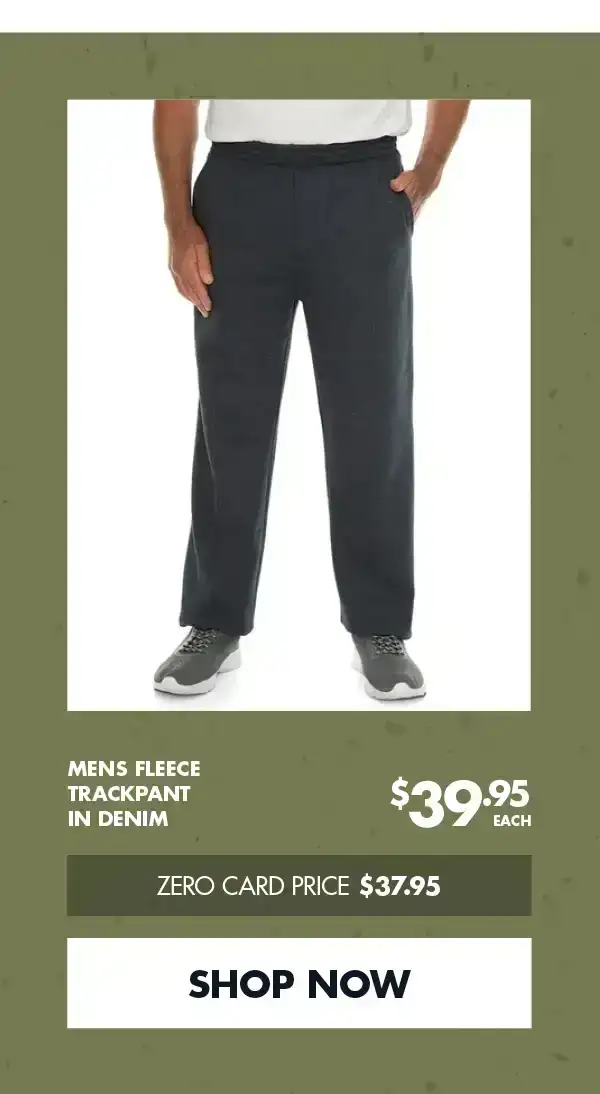 Mens Fleece Trackpant In Denim