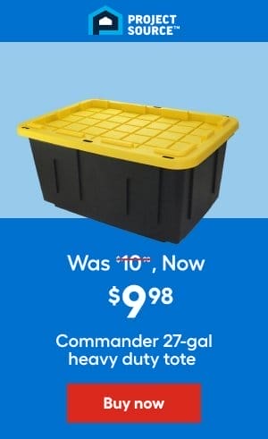 PROJECT SOURCE, Was \\$10 , Now \\$9.98, Commander 27-gal heavy duty tote 