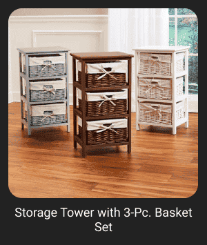 Storage Tower with 3-Pc. Basket Set