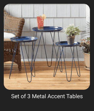 Set of 3 Metal Accent Tables