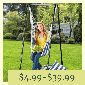 Hammock Chair Stand or Striped Hanging Chairs or Pillows