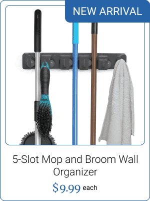 5-Slot Mop and Broom Wall Organizer