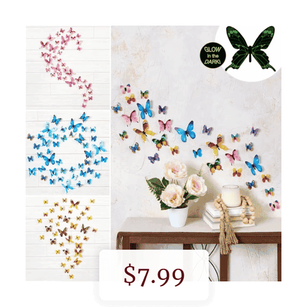 Sets of 24 Glow-in-the-Dark Butterflies