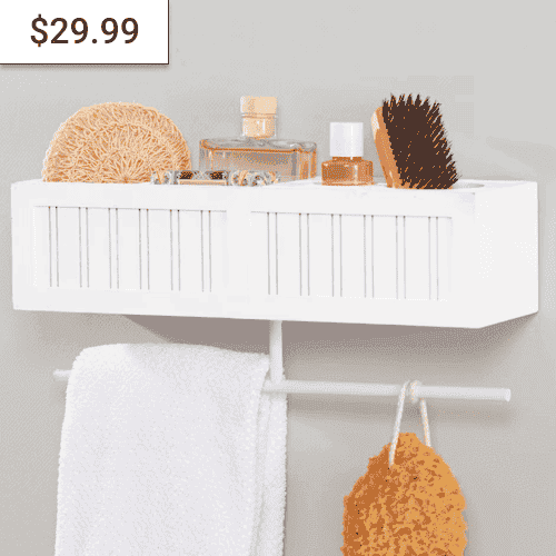 Beauty Wall Shelf with Towel Bar