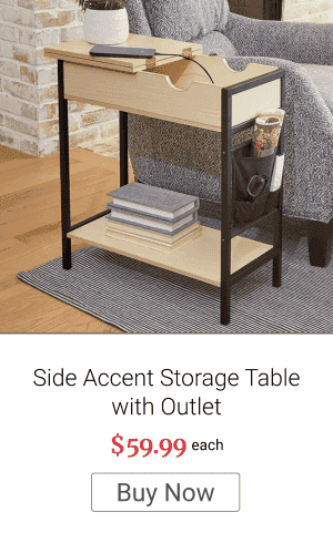 Side Accent Storage Table with Outlet