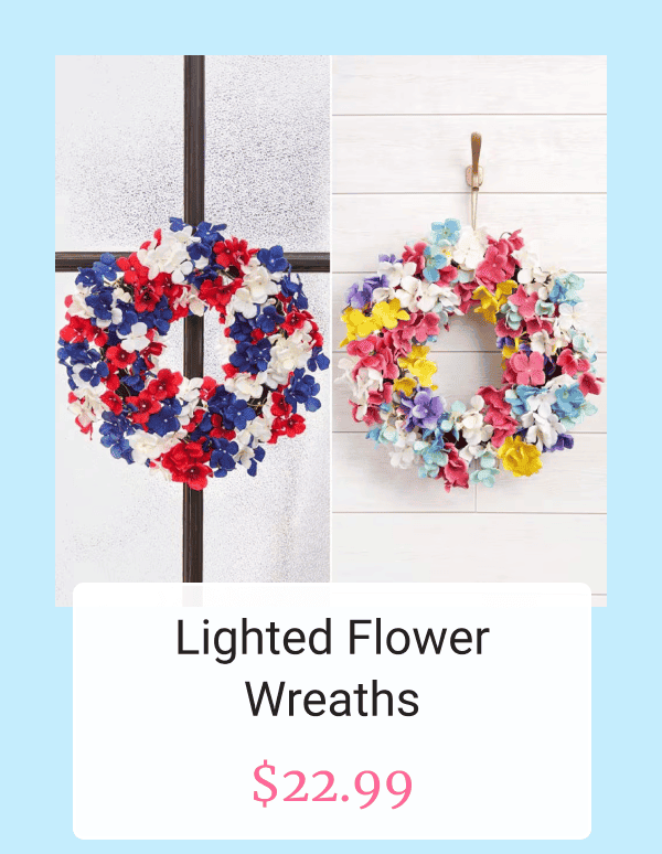 Lighted Flower Wreaths