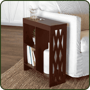 Decorative End Table with Drink Holder