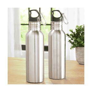 Set of 2 Stainless Steel Water Bottles