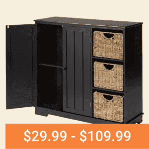 Beadboard Wooden Storage Cabinets or Baskets