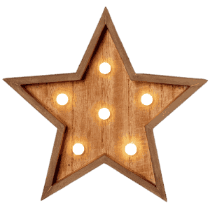 Lighted Wooden Star