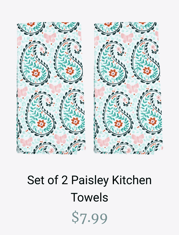 Set of 2 Paisley Kitchen Towels