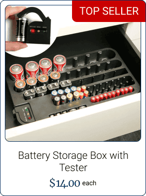 Battery Storage Box with Tester