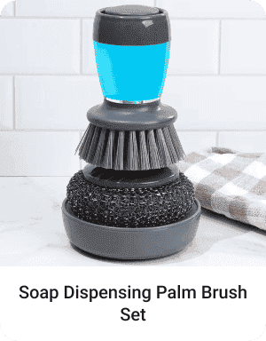 Soap Dispensing Palm Brush Set