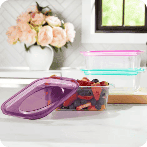 Set of 3 Food Storage Containers with Lids