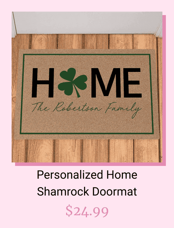 Personalized Home Shamrock Doormat