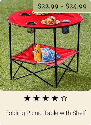 Folding Picnic Table with Shelf