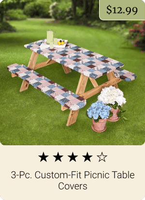 3-Pc. Custom-Fit Picnic Table Covers