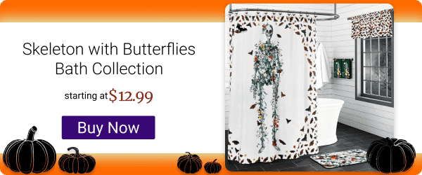 Skeleton with Butterflies Bath Collection