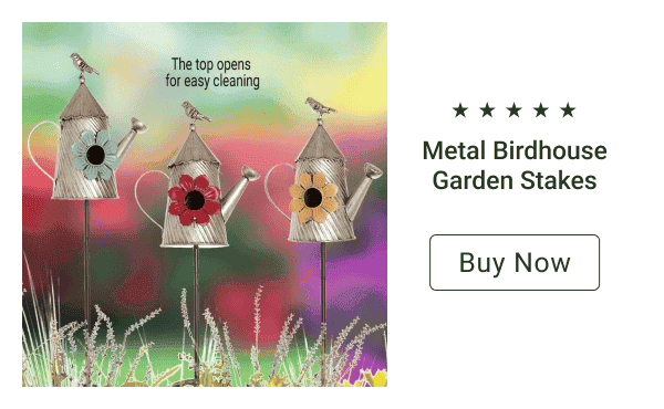 Metal Birdhouse Garden Stakes