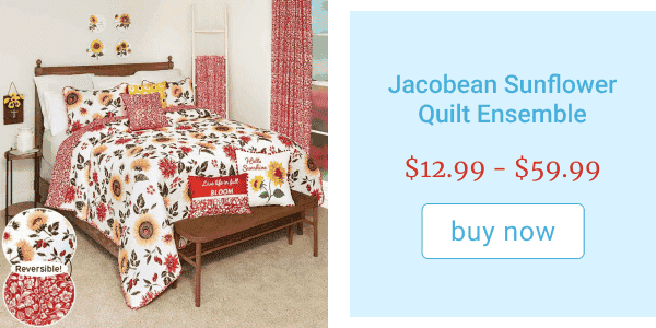 Jacobean Sunflower Quilt Ensemble