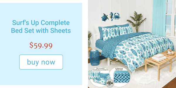 Surf's Up Complete Bed Set with Sheets