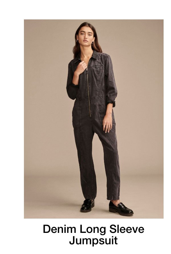 Denim long Sleeve Jumpsuit