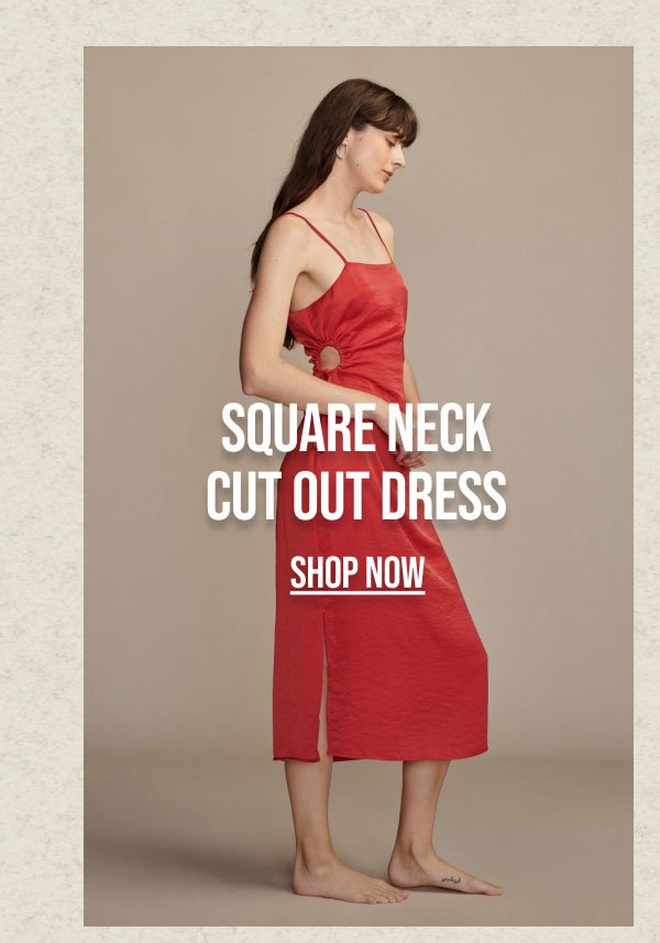 Square Nexk Cut Out Dress Shop Now