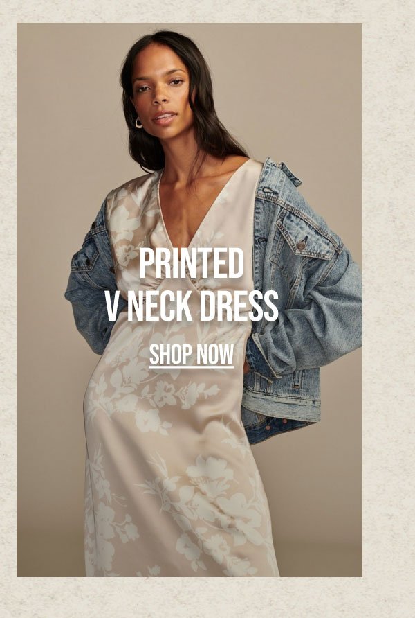 Printed V Neck Dress Shop Now