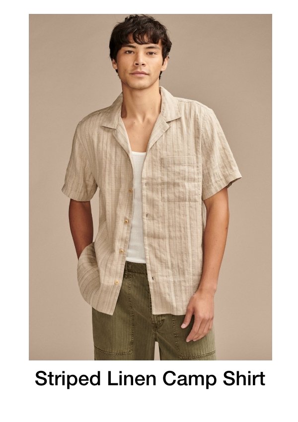 Striped Linen Camp Shirt 